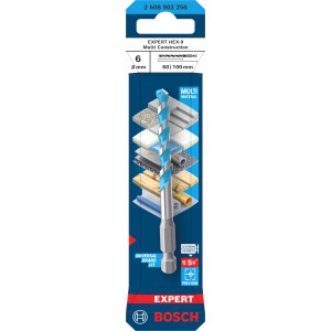 Bosch Expert Hex-9 univerzális fúró, 6 mm, precíz fúráshoz különböző anyagokba.