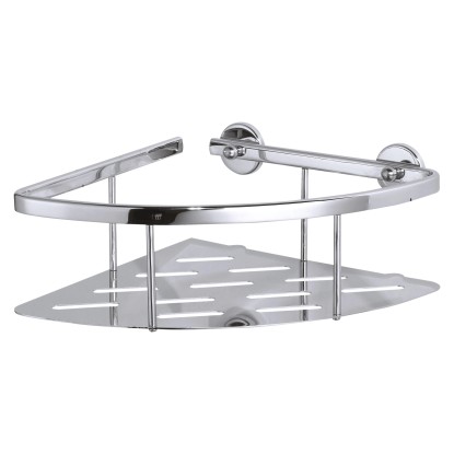 tesa ALUXX sarok zuhanypolc magasfényű krómozott alumínium ragasztós rögzítés