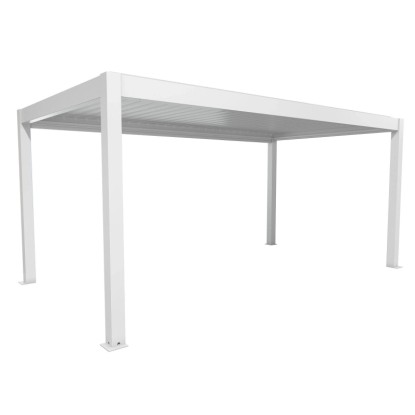 Fehér Biohort Pergola 5,5 x 3 m: Modern, lamellás teraszfedés.