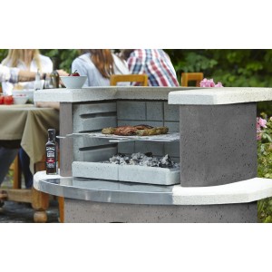 Buschbeck Stockholm vasbeton grillrács rozsdamentes acél szegéllyel.
