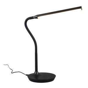 Fekete LED asztali lámpa Toro flexibilis karral, ideális íróasztali lámpaként.