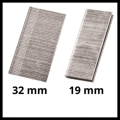 Szögek és kapcsok (32 mm és 19 mm) az Einhell Power X-Change TE-CN 18 Li Solo akkus szögbelövőhöz/tűzőgéphez.