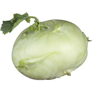 Friss, kerek, világoszöld karalábé levéllel, ideális salátákhoz és zöldséges ételekhez.