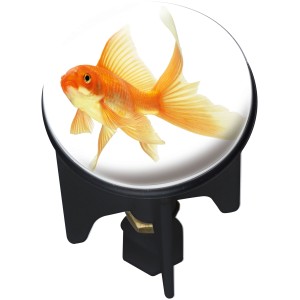 Wenko Fish lefolyódugó: Mosdókagyló dugó aranyhal mintával fürdőszobába és WC-be.