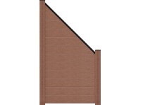 GroJa ledugható kerítés Solid ferdén levágott 90 cm x 180/90 cm x 1,9 cm terra