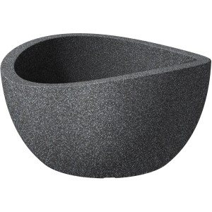Scheurich Wave Globe Bowl virágtál, Ø 39 cm, fekete gránit, beltéri és kültéri használatra.