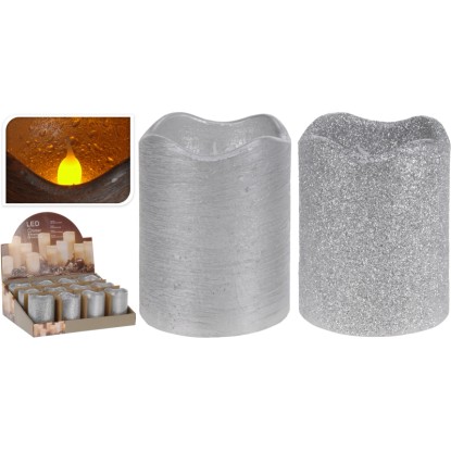 Gyertya LED égővel Ezüst