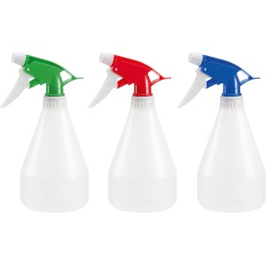 500 ml-es szórófejes flakon, 3 színben: Virágszóró zöld, piros és kék színben.