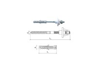 Mosdórögzítő csavar M8 x 120 mm anyával Mosdórögzítő csavar M8 x 120 mm anyával