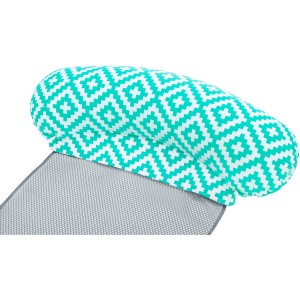 Bestway Comfort Plush függőágy, türkiz-fehér mintás, hálós fekvőfelülettel.