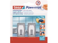 tesa Powerstrips nyom nélkül eltávolítható akasztó fehér-acél 2 db 4 ragasztó tesa Powerstrips nyom nélkül eltávolítható akasztó fehér-acél 2 db 4 ragasztó