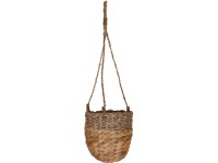 Függő virágkosár vízijácintból és tengerifűből 14 cm x 14 cm natúr Függő virágkosár vízijácintból és tengerifűből 14 cm x 14 cm natúr