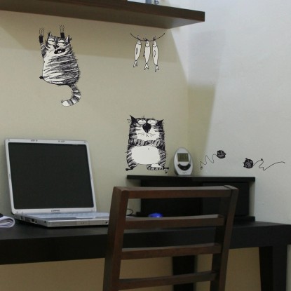 Falimatrica cicák tusrajz 2 x 15 cm x 30 cm