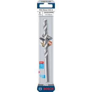 Bosch Pro Metal HSS-G spirálfúró, 6 mm, ezüst színű, csomagolásban.