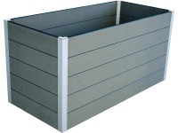 WPC magaságyás világosszürke 75 cm x 150 cm x 70 cm