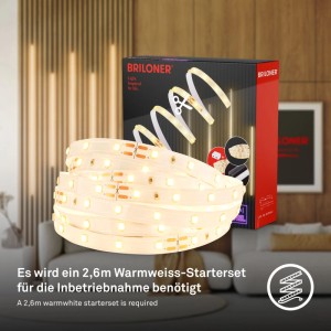Briloner LED szalag kiegészítő készlet panelekhez, 2,6 m, meleg fehér. Akusztikus panelekhez bővítés.
