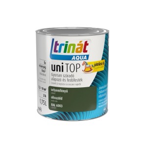 Trinát Aqua UniTop akrilfesték doboz, olívazöld, fához és fémhez.