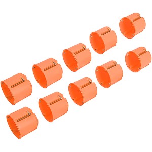 10 db narancssárga üreges fali doboz (61 mm) kapcsolókhoz és aljzatokhoz.