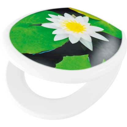 WC-ülőke műanyag Alpinfehér lótusz motívummal 36 cm x 44 cm