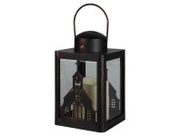 Dekorlámpás LED gyertyával 3-féle változatban 10 cm x 10 cm x 16 cm fekete Dekorlámpás LED gyertyával 3-féle változatban 10 cm x 10 cm x 16 cm fekete