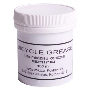 Fehér doboz kerékpárzsír, 100ml, kerékpárjavításhoz és karbantartáshoz.