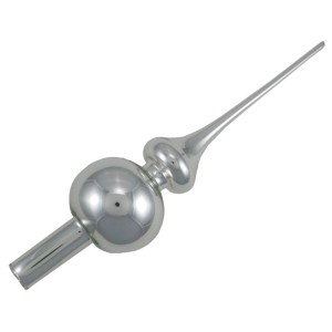 Ezüst üveg csúcsdísz 26 cm