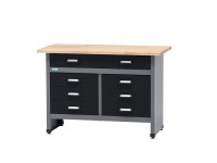 Küpper munkapad 7 fiókkal 84 cm x 120 cm x 60 cm fekete-világosszürke