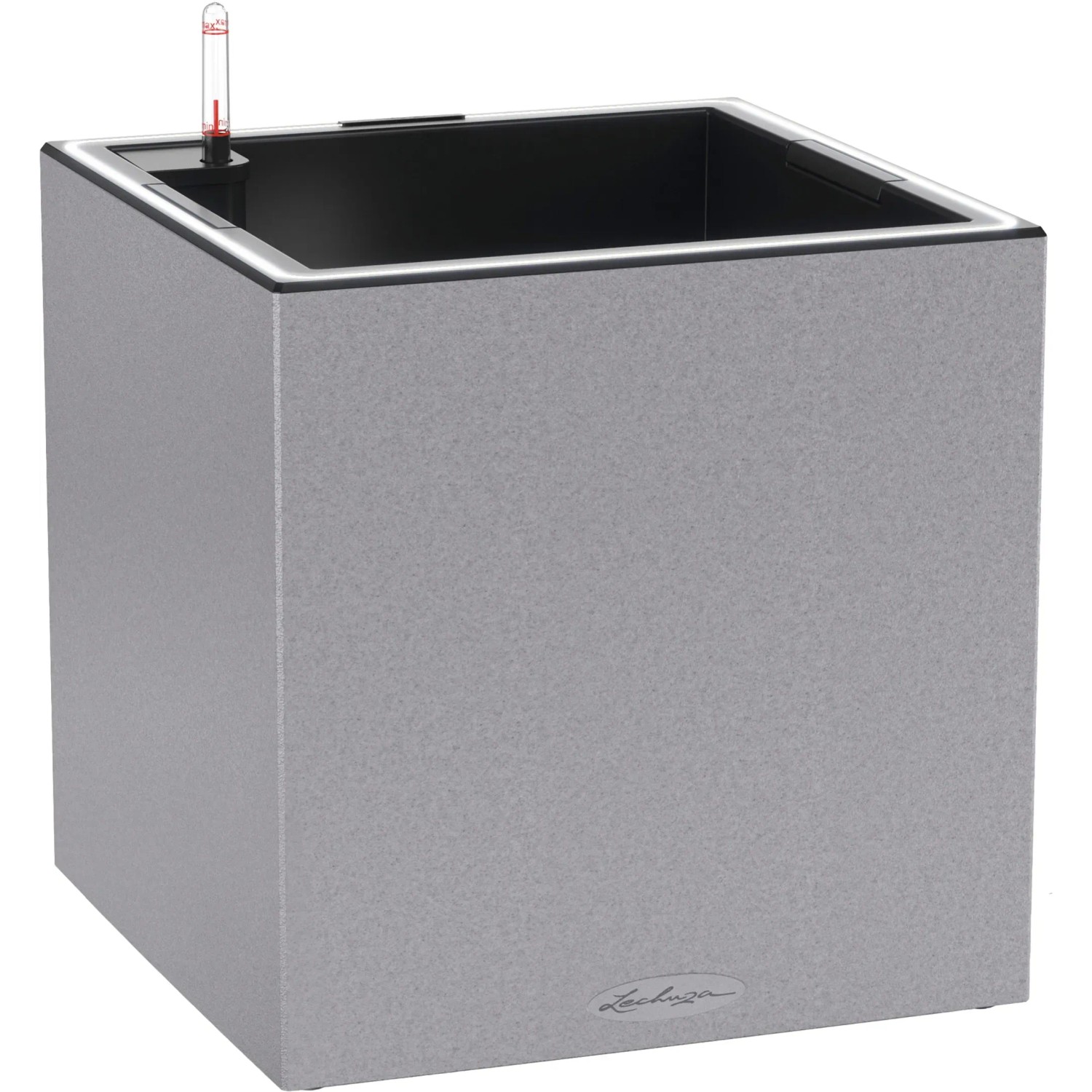 Pot Lechuza Canto Stone 40 LED - Gris Pierre - Éclairage Intégré - Système Arrosage