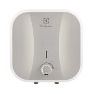 Electrolux átfolyós vízmelegítő, fehér/szürke, hőmérséklet szabályozással.