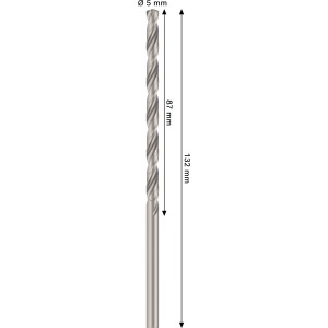 Bosch Pro Metal HSS-G spirálfúró, 5 mm átmérő, ezüst színű.