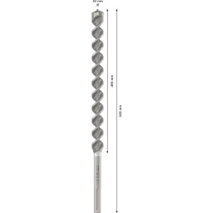 Bosch SDS-max-4 betonfúró, 32 mm átmérőjű, 520 mm teljes hosszúságú, falazathoz és betonhoz.