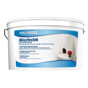 Vödör Poli-Farbe mészfesték beltéri használatra. Falfesték nagy fedőképességgel.