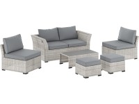 Hopevale Sofa-Lounge garnitúra 6-részes szürke fonott Hopevale Sofa-Lounge garnitúra 6-részes szürke fonott
