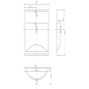 NANU Kerámia beépíthető mosdó 81 cm x 4 cm x 46 cm fehér