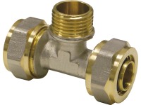 PIPETEC menetes T-idom külső menettel 16 mm x 2 mm - 1/2