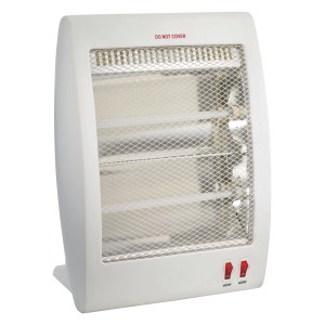 CMI kvarc fűtőtest 800 W, fehér ház két fűtési fokozattal és felborulás elleni védelemmel.