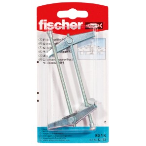Fischer KD 4 K billenőcsavar menetes szárral, 2 darab, üreges rögzítésekhez.