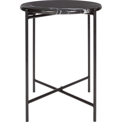 Midnight Mystery kisasztal márványlappal átmérője 43 cm magassága 50 cm fekete