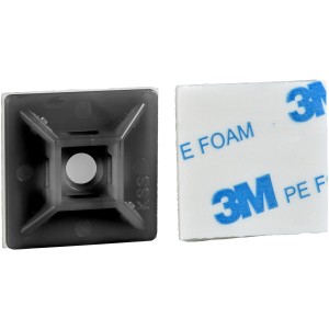 Schneider Electric Thorsman öntapadó talp, 19x19mm, fekete, 3,6 mm széles kábelkötegelőkhöz.