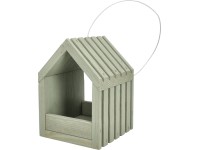 Hornyolt fa madáretető 19 cm x 13,5 cm x 14 cm mohaszürke