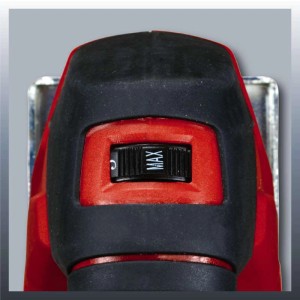 Közelkép: Einhell TC-JS 60/1 dekopírfűrész "MAX" sebességbeállítással.