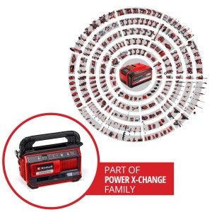 Einhell Power X-Change Pressito 18/25: Kompakt, piros kompresszor digitális kijelzővel. Ideális gumiabroncsokhoz, labdákhoz és légmatracokhoz.