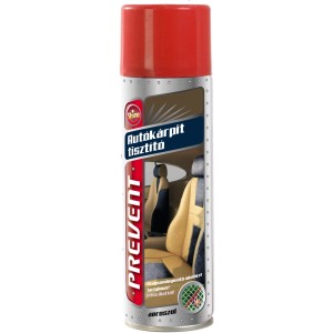 Autóápolás: Spray autó kárpittisztításhoz, piros kupakkal.