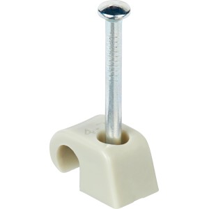 Szöges kábelbilincs szöggel, bézs, kábelekhez és csövekhez 4-7 mm, 60 darab