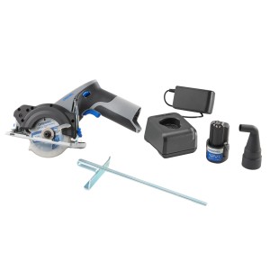 Dremel akkus kézi körfűrész CS12V-S1 készlet akkumulátorral, töltővel, fűrészlappal és tartozékokkal.