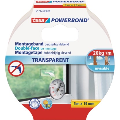 tesa Powerbond montázsszalag átlátszó 5 m x 19 mm