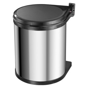 Hailo Compact Box szemetes, 15 l, rozsdamentes acél, 40 cm széles forgóajtós alsószekrényekhez.