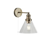 Searchlight Pyramid egy foglalatos antik bronz fali lámpa átlátszó üveggel