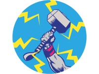 Komar nemszőtt fotótap. Dot Avengers Thor's Hammer Pop Art öntap. átmérő 125 cm