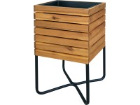 Fadoboz acél talppal fekete/akácfa 32 cm x 32 cm x 60 cm Fadoboz acél talppal fekete/akácfa 32 cm x 32 cm x 60 cm